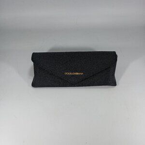 DOLCE GABBANA Authentic Eyeglass Case Black Velvet Magnetic Case